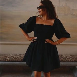 LORNA LUXE x In The Style BLACK 'DEAR JOHN' BALLOON SLEEVE DRESS